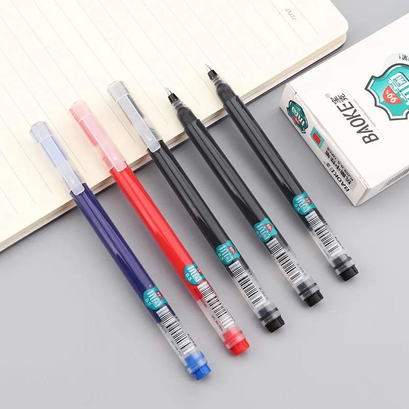 BAOKE KJ09 0.5mm High-Capacity Anti-bacterial Gel Pen 12pcs