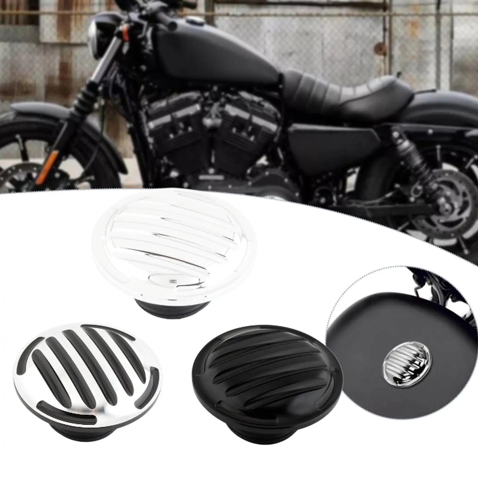 

Motorcycle Fuel Tank Cap Easy Installation Aluminum Alloy Decoration Motorbike Accessory Vented Gas Cap Directly Replace