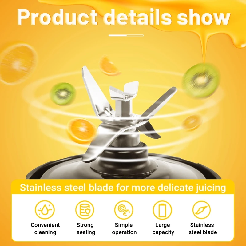 Blender Replacement Parts for , 2 24Oz Cups with To-Go Lids, 7 Fins Extractor Blade, for Auto IQ-A22U