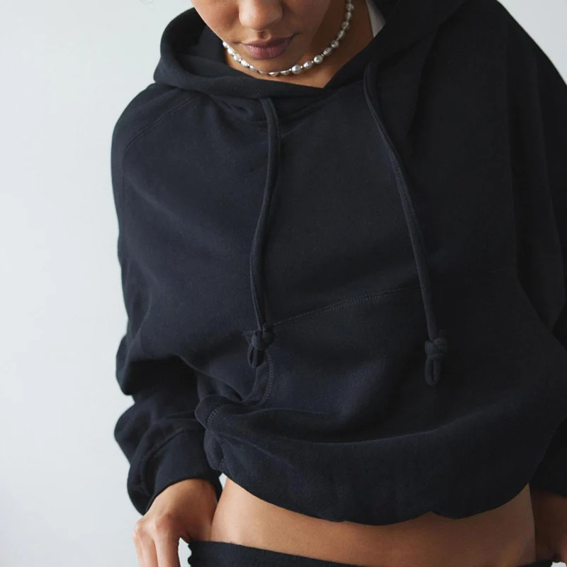 الخريف والشتاء جديد بلون بسيط عالية مقنعين السترة شخصية عارضة جوكر الشارع مقنعين الأزياء.