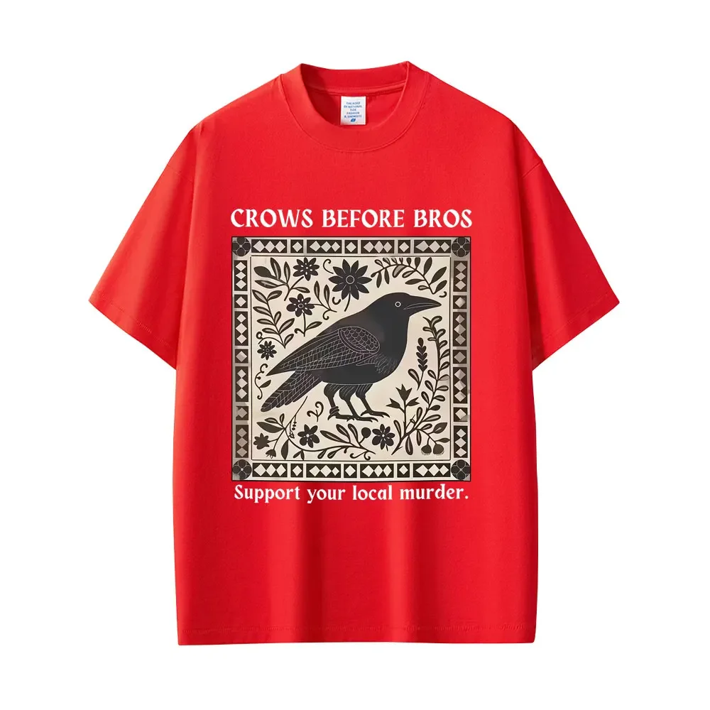 الغربان قبل Bros مضحك ميمي تي شيرت فريد الطيور الطبيعة التي شيرت عادية خمر تي شيرت المتضخم تي شيرت تنفس #2