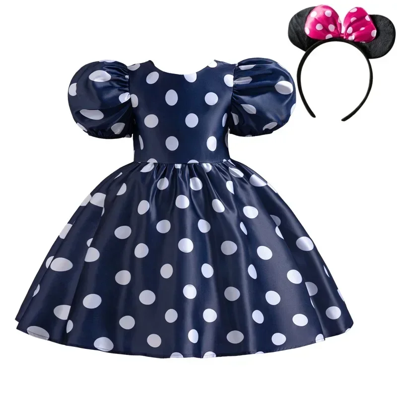 Girl Princess Polka Dot Dress Christmas Birthday Party Gown Halloween Cosplay Minni Mouse Costume Stage Performance Kids Clothes