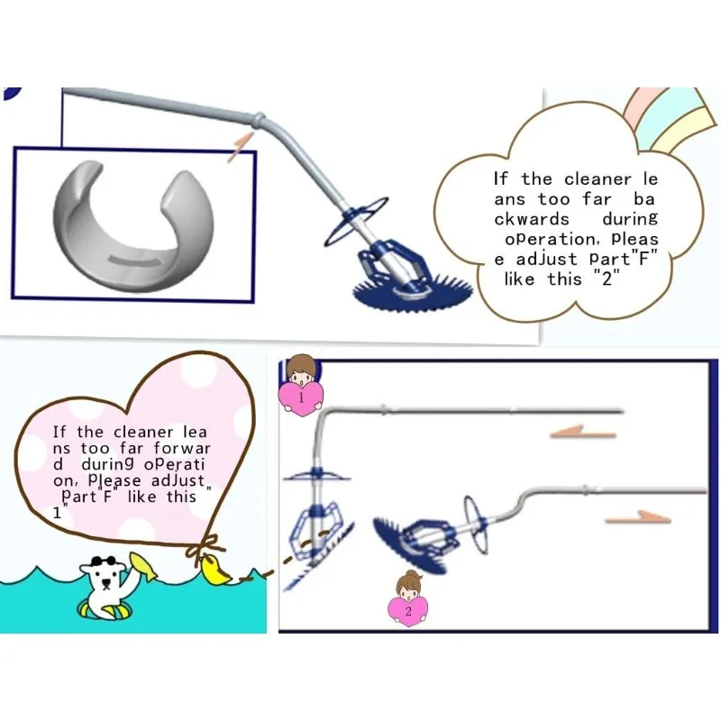 VINGLI Пылесос для бассейна Автоматическая подметальная машина Жуткий гусеничный пылесос для бассейна со шлангами 33 фута (темно-синий и белый)