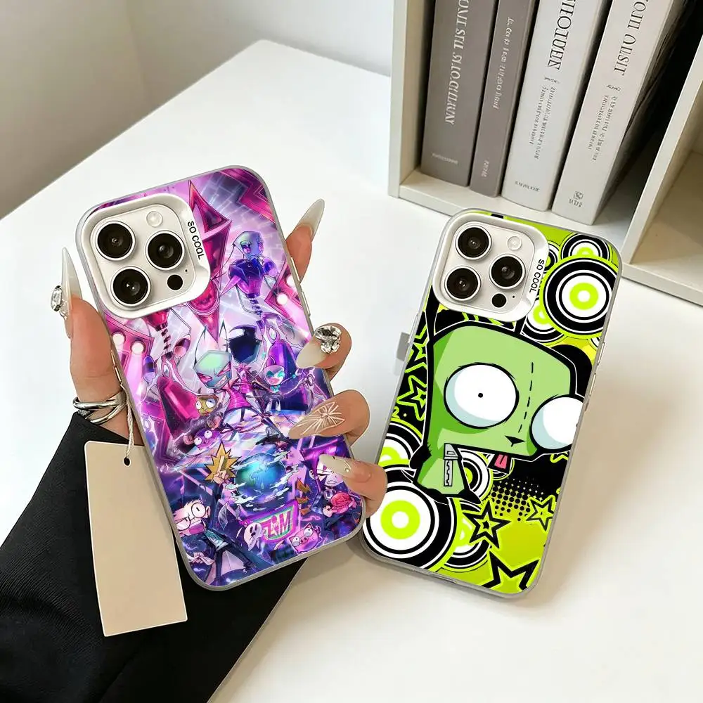Чехол для телефона Comedy Animation-I-Invader-Z-Zim для iPhone 17, 16, 15, 14, 13, 12, 11 Plus, Pro Max, XS, белый/серебристый