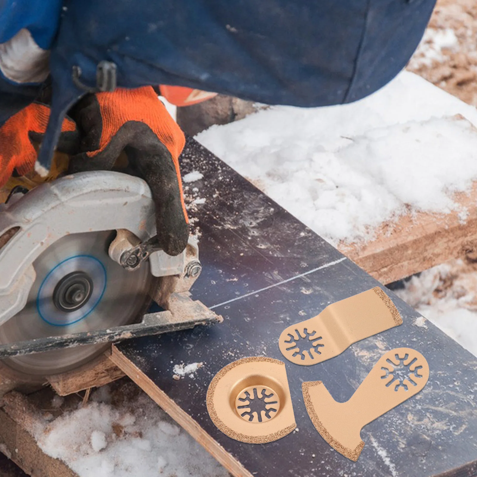 

3pcs Oscillating Saw Multi Tool Kit Carbide Closed-End Segment Swing For Grout Removal Wood Metal Ceramics Masonry Oscillating