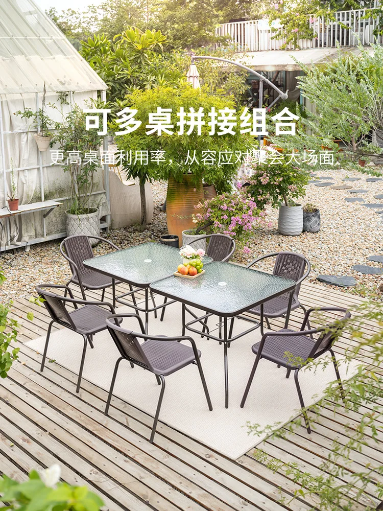 Garden tables and chairs three five-piece outdoor terrace imitation rattan chair High Quality