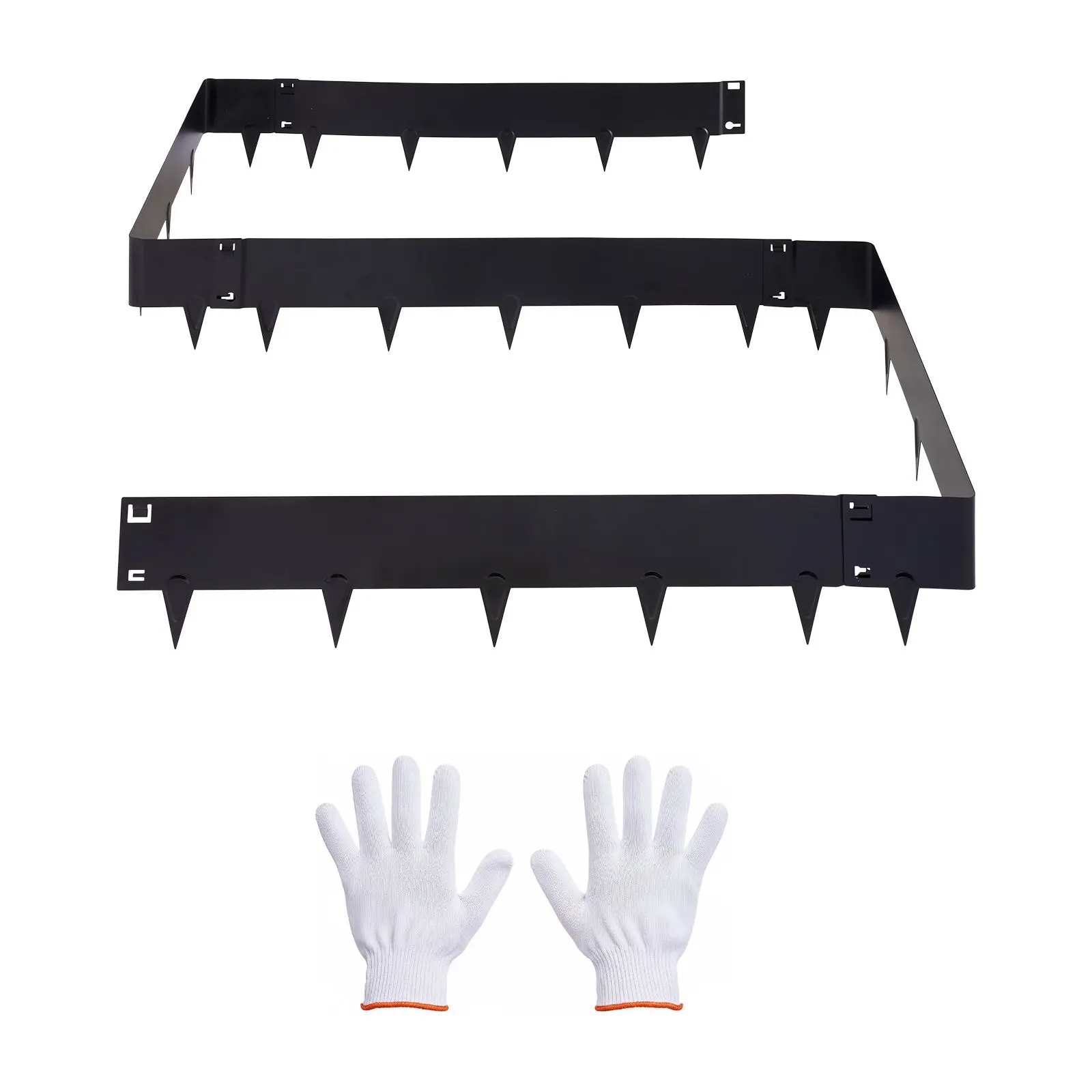 Galvanized Steel Landscape Edging, 6-Pack 40 x 8.15 Inch Metal for with Gloves, Easy-to-Install, Heavy Duty Garden Border Flower