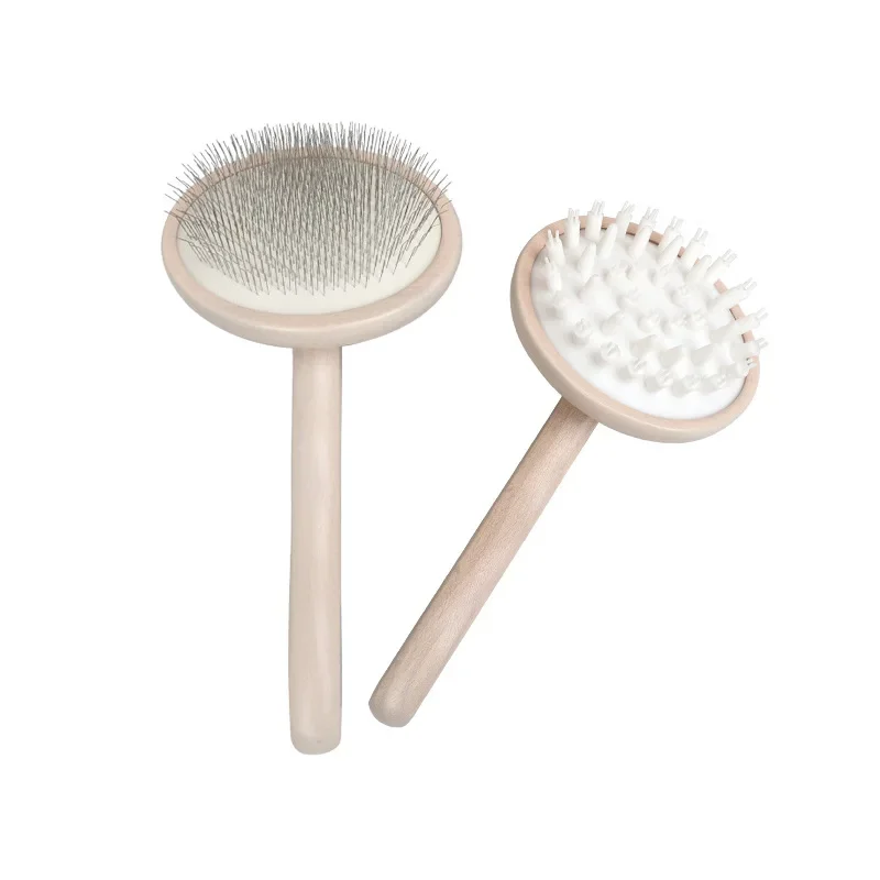 Beautician Pet Round Headed Solid Wood Comb Dog Grooming Cat Grooming and Cleaning Tools kitten Store Pet Cleaning Supplies image 5