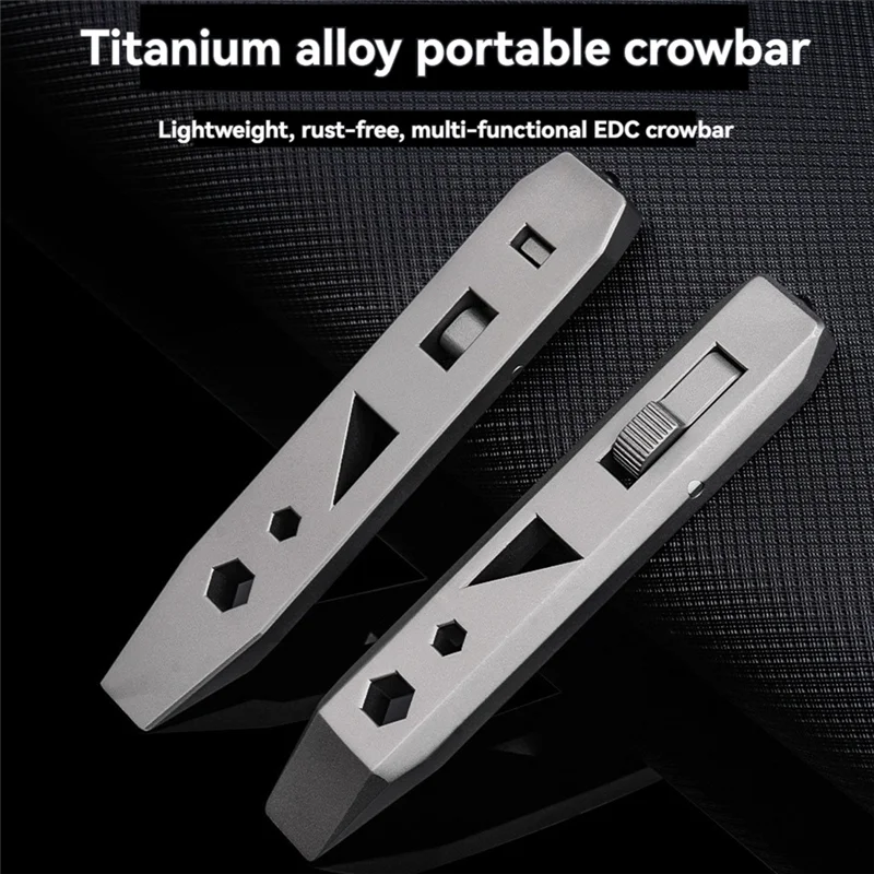 

B08B-Broken Window Multifunctional Titanium Alloy Unibody Pry Bar Pocket Tool Portable Bottle Opener Outdoors