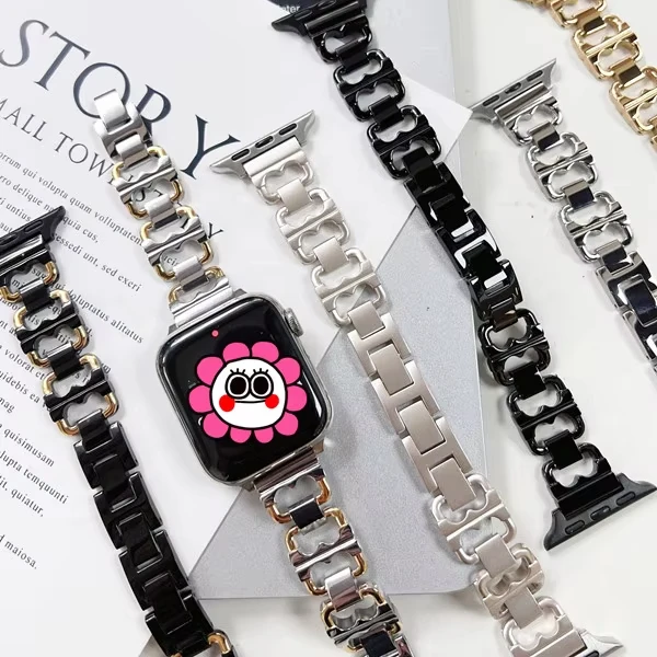 

Регулируемый ремешок с полой сеткой, ремешок для браслета с полыми звеньями, 16 мм, ремешок для часов из нержавеющей стали для Apple Watch Series 10