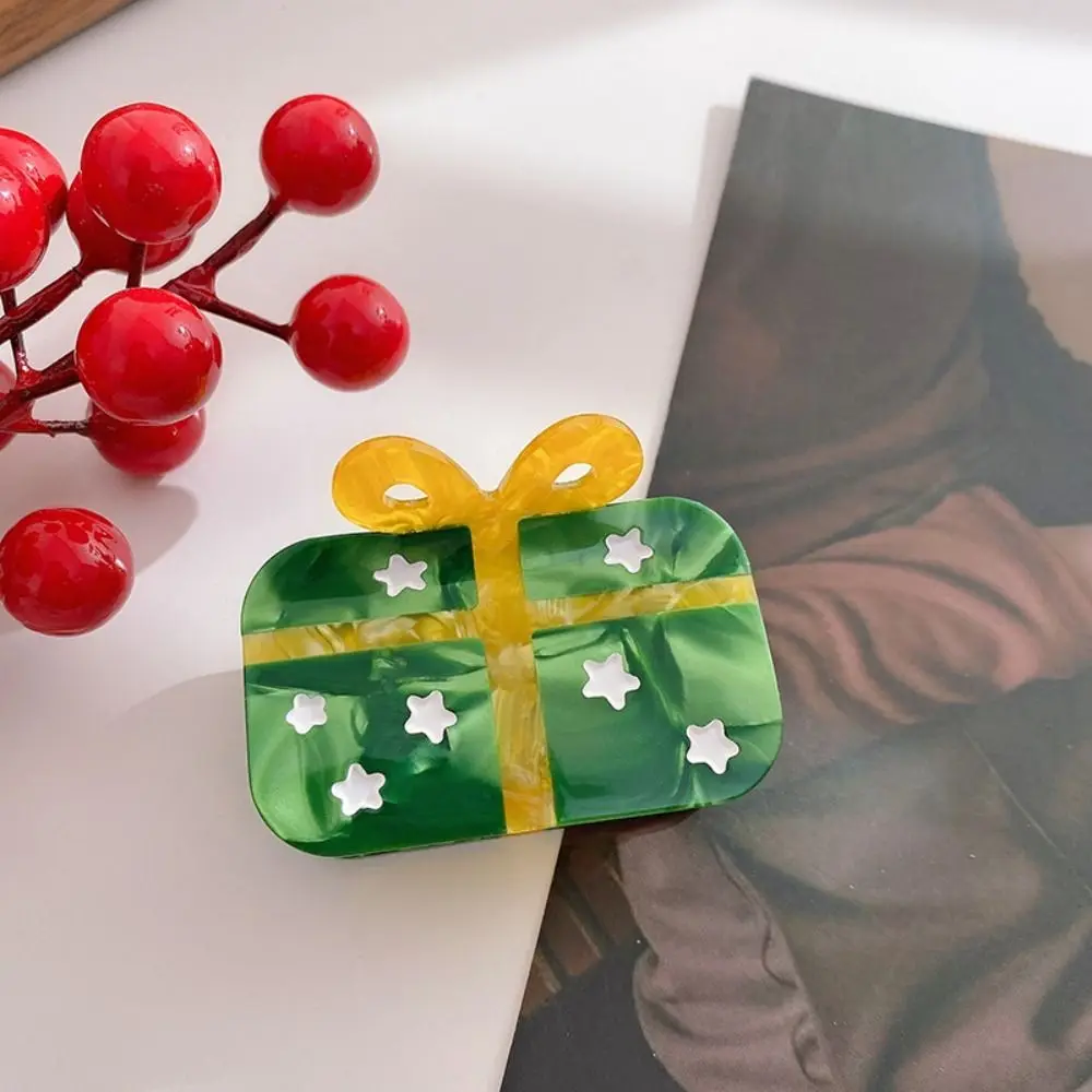 

Hair Accessories Pearl Christmas Shark Clip Bow Bell Acetic Acid Hair Claw Christmas Tree Waterproof Creative Shark Clip Daily