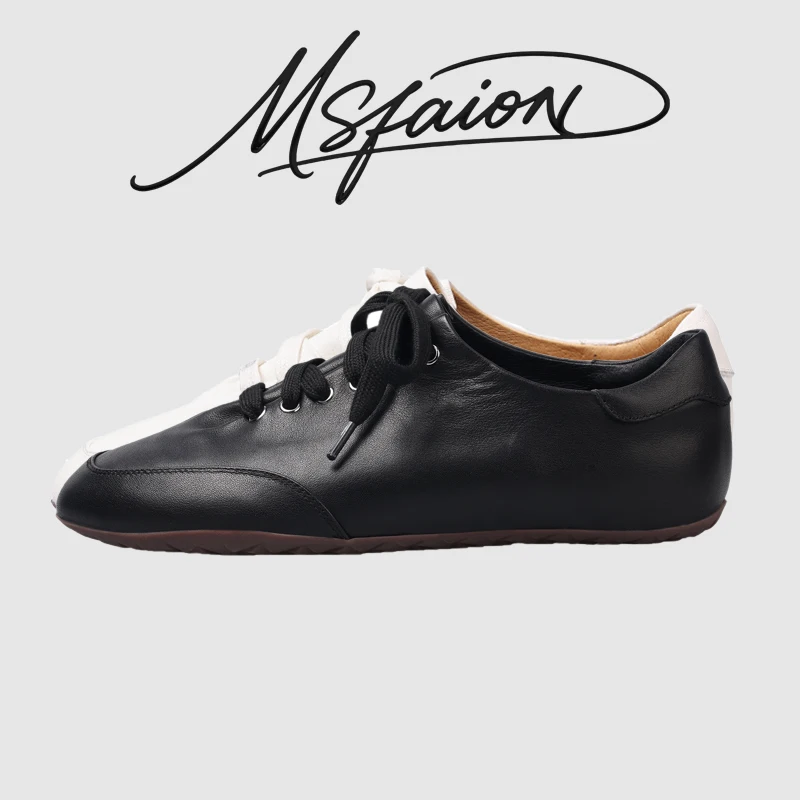 

Women's Genuine Head Layer Leather Cross Tie Sneakers 2026 Spring Fashion Shoes Comfortable Flat Walking Shoes High Quality