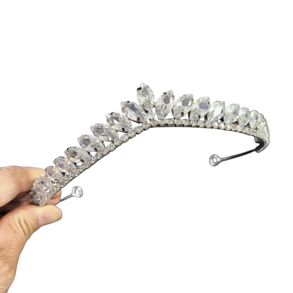 Minimalist Crystal Wedding Hair Tiaras For Bridal Women Headband For Bride Hairstyle Wedding Prom Headband Hair Accessories view 6
