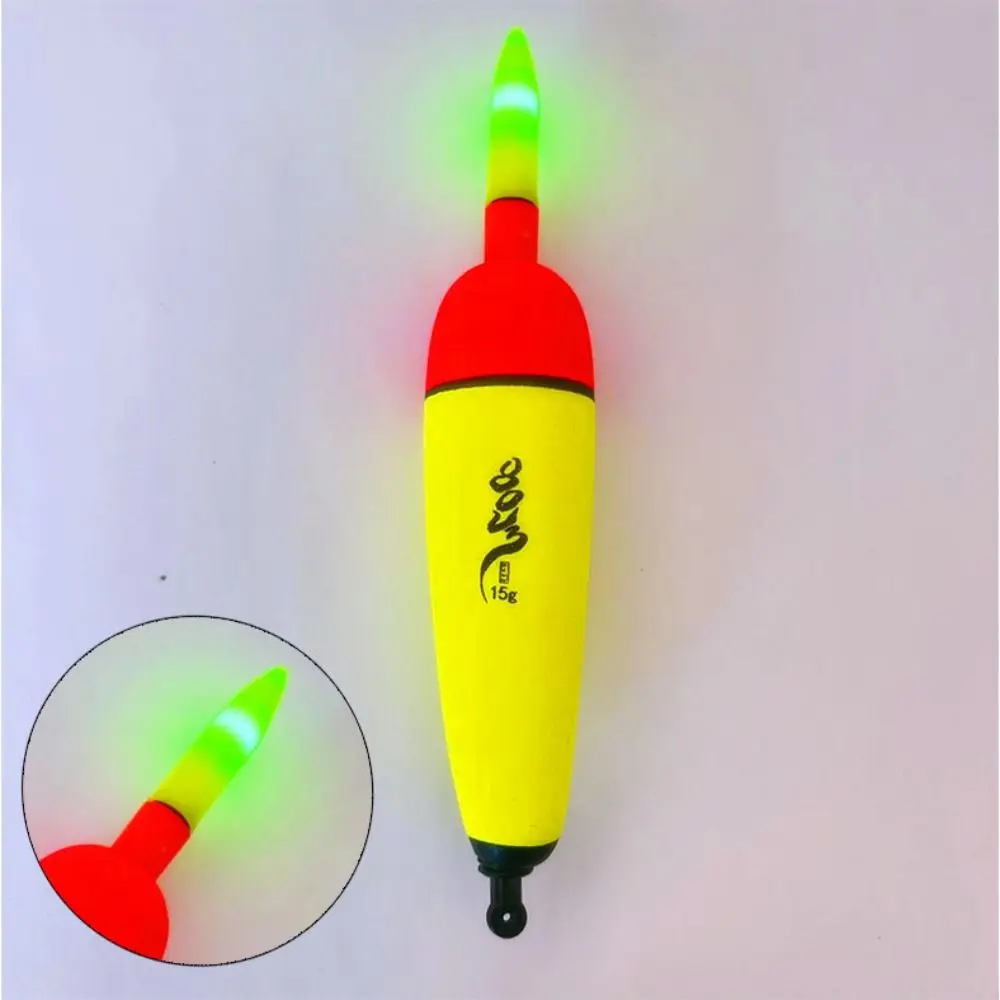 1pc EVA Luminous Fishing Night Float Light Stick Foam Plastic Bobber Sea Rock Fishing Striking Floats Green Light  10g-120g