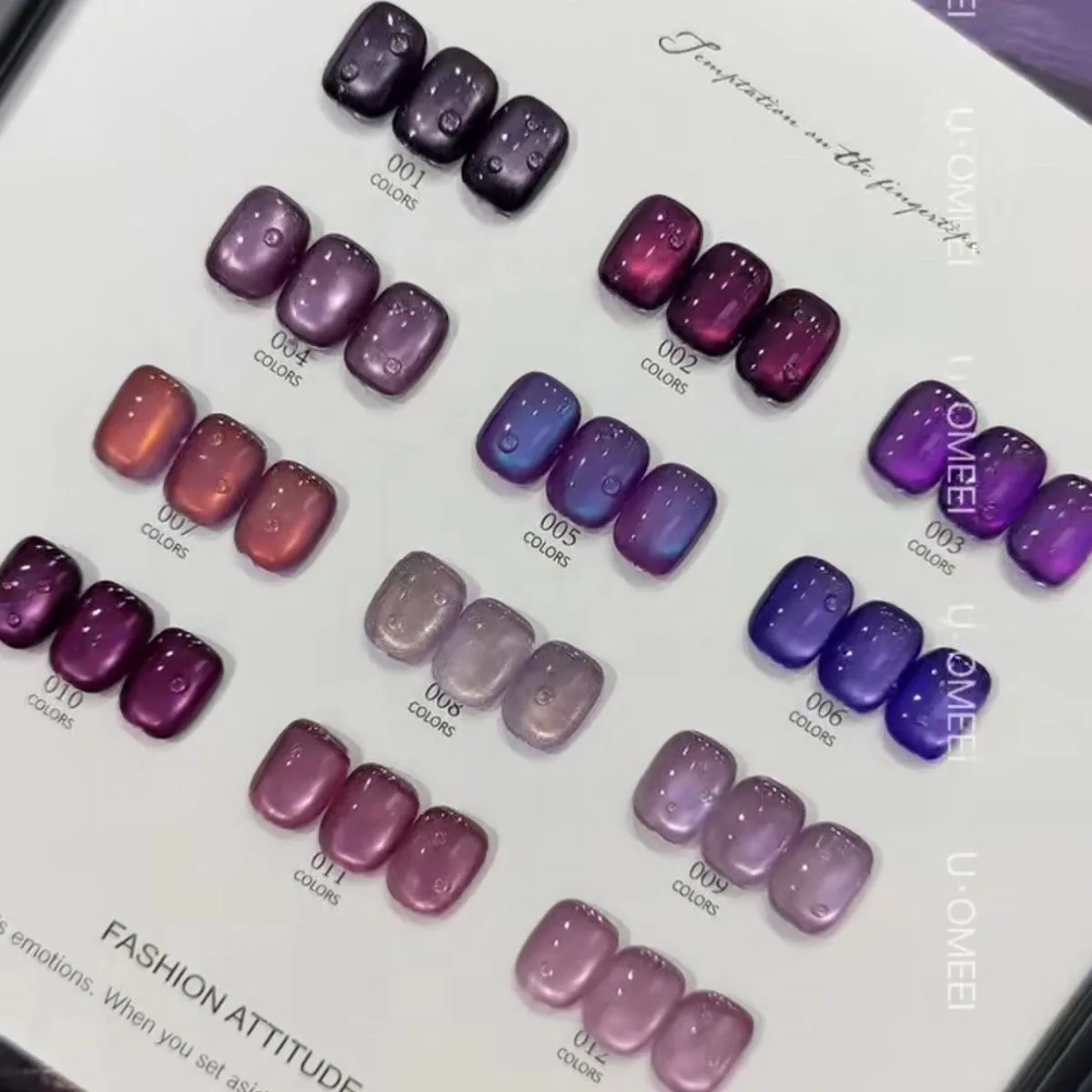 

U.OMEEI 12color Purple Will Be Rich Cat Eye Gel Nails Polish 15ml Chameleon Magnetic Gel Soak Off UV LED Nail Gel For Nail Salon