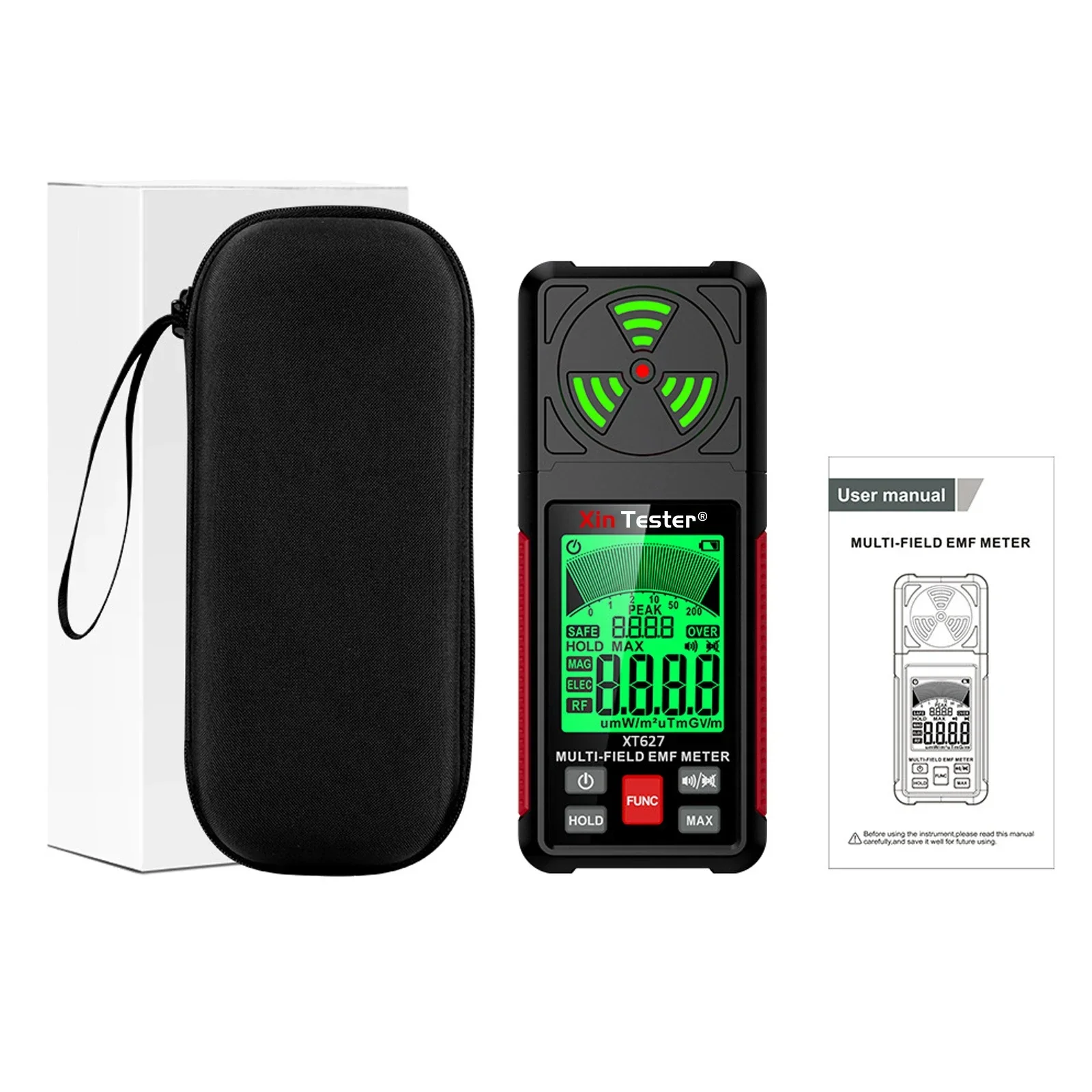 Xin Tester XT627 Electromagnetic Field Radiation Detector Power Meter for Electric/Magnetic/Radio Frequency Radiation Detectors