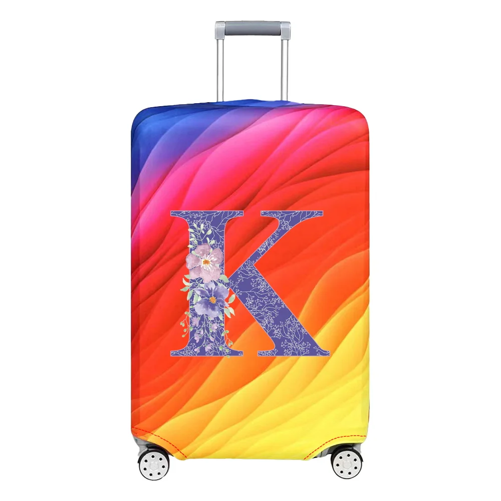 Luggage Cover Stretch Fabric Suitcase Protector Print Purple Flower Series Baggage Dust Case Covers for18-32 Inch Suitcase Case