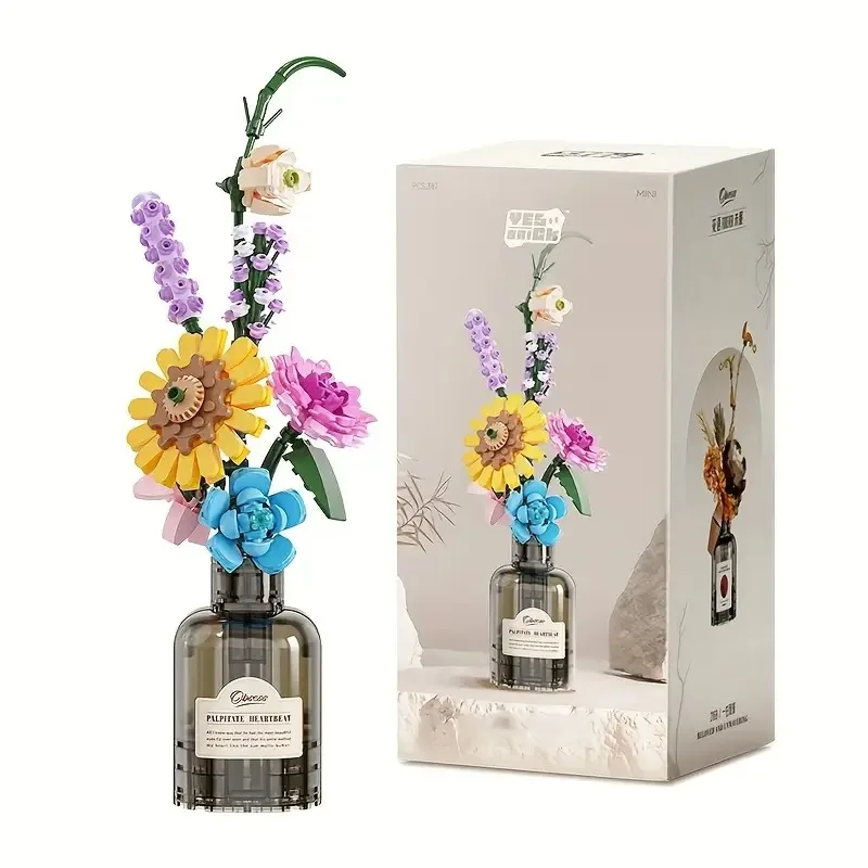 

Creative Floral Architecture Set for Creative DIY Building Block Flowers, Valentine's Day Gifts, Home Decoration