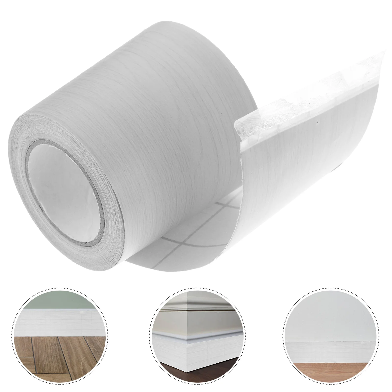 Pita perekat diri papan dasar putih keluar Strip Pvc Trim plastik Skirting