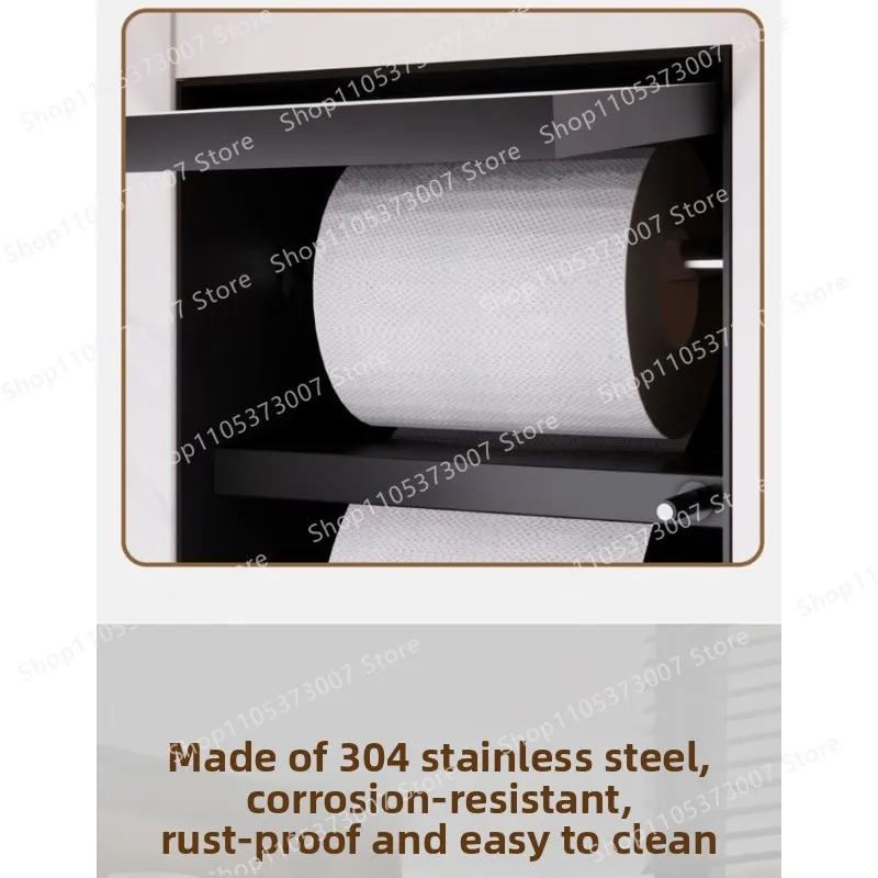 Bathroom embedded trash can niche 304 stainless steel concealed style