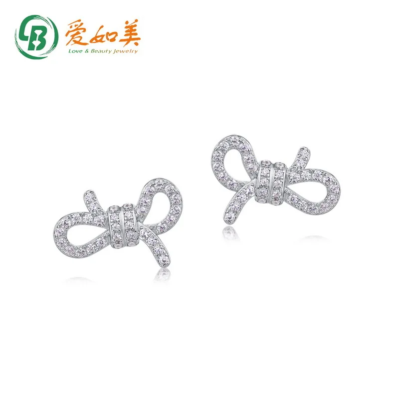 

New Fashionable Bow Earrings 18K Gold PT950 Platinum Silver Plated 7-Layer Gold Full Diamond Earrings for Female Niche
