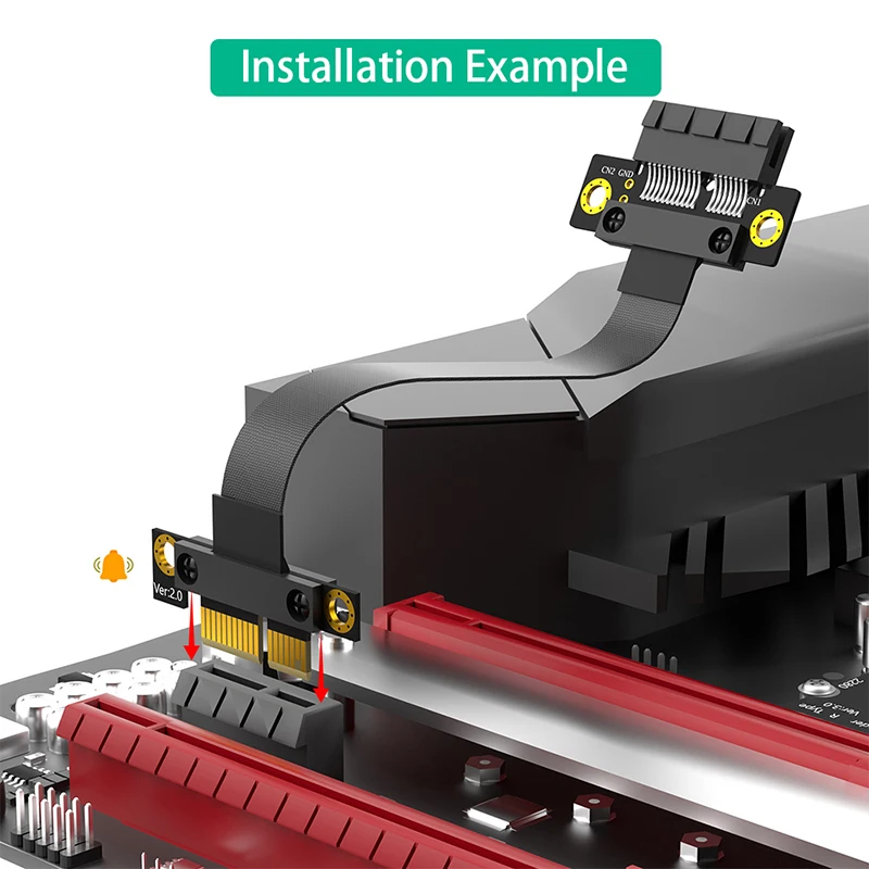 สาย X1 PCIe 20cm, สายไฟต่อขยาย3.0 1X ต่อกับ1X ช่องเสียบการ์ด8GB สายยืดหยุ่น PCI Express 1x ไรเซอร์การ์ดสำหรับเดสก์ท็อปพีซี