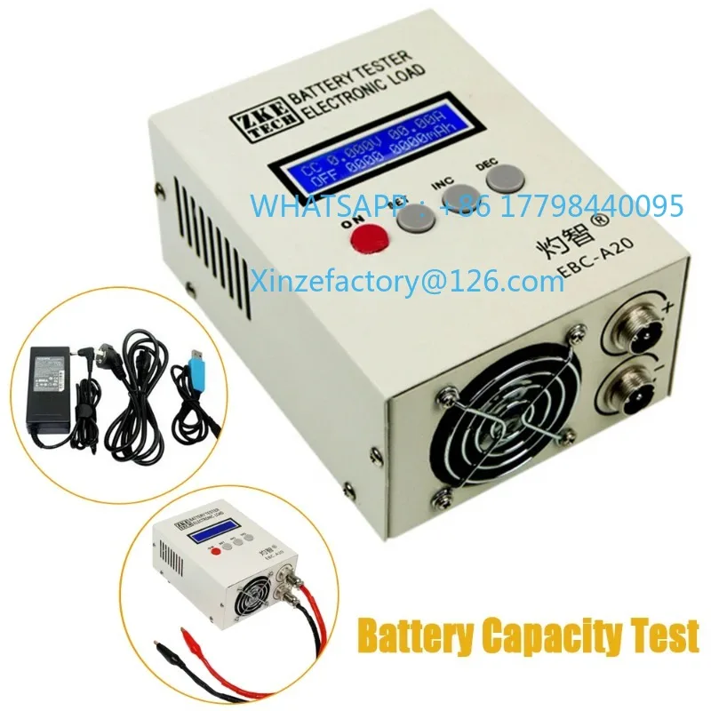 جهاز اختبار سعة بطارية الليثيوم القابل للتخصيص EBC-A20، شحن/تفريغ 20 أمبير، طاقة 85 وات، دقة 0.001 أمبير، مدخل DC19V-20V، 4 أسلاك #3