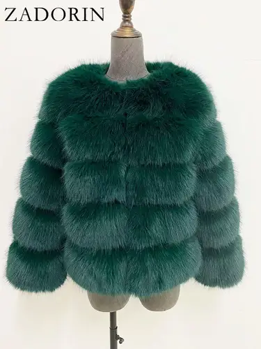 ZADORIN S-6XL Mink Coat Winter Black White Faux Fur Coat Woman Elegant Fluffy Faux Fur Jacket Top Short Fur Coats Woman Clothing - Image 23