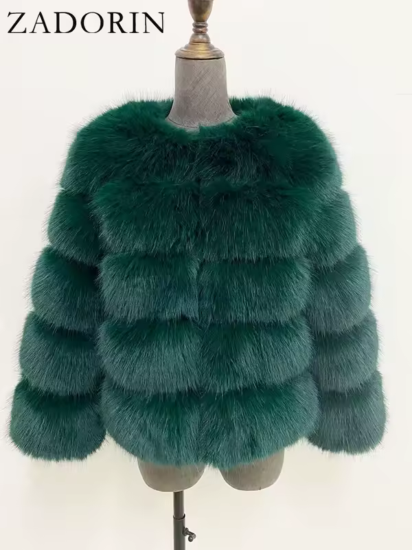 ZADORIN S-6XL Mink Coat Winter Black White Faux Fur Coat Woman Elegant Fluffy Faux Fur Jacket Top Short Fur Coats Woman Clothing - Image 23