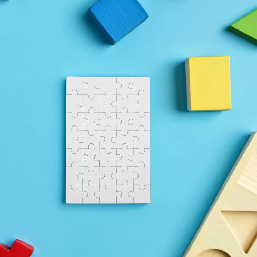 

Набор из 12 заготовок для сублимации: белые пазлы для термопереноса, идеально подходят для детского творчества, школьных занятий и семейных поделок