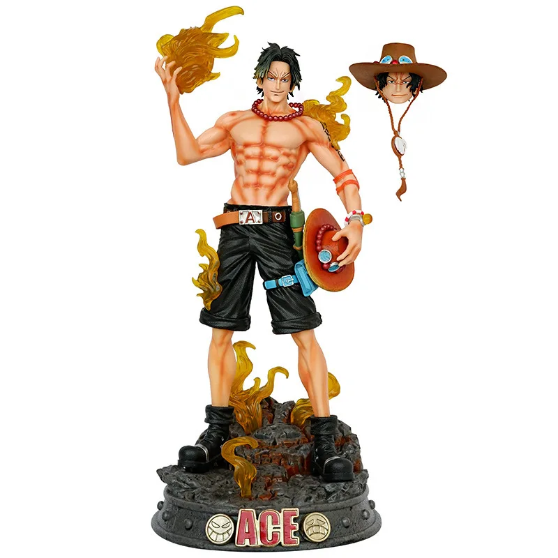 35cm New One Piece Gk Fantasy Third Anniversary  Ace Super Huge Collect Figures Trendy Statue Anime Decoration Christmas Gift