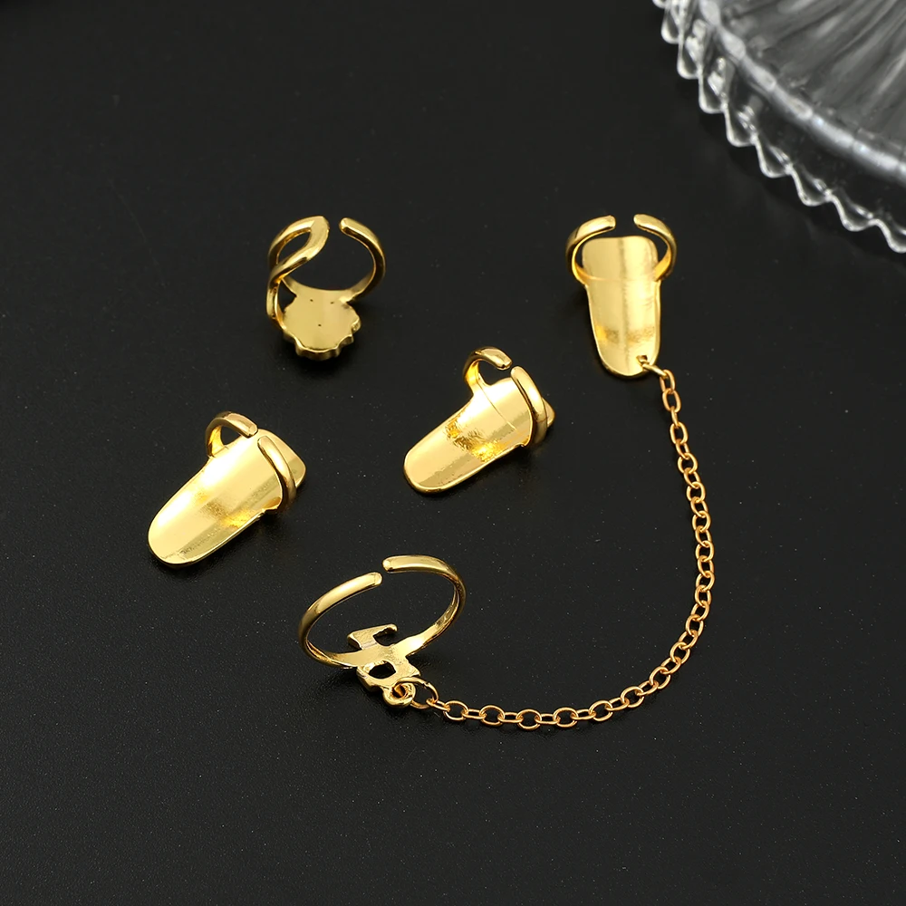 Game The Legend of Nail Ring Set Gold Plated Ring for Women Girl Trend Party Jewelry Tears of the Kingdom Accessories