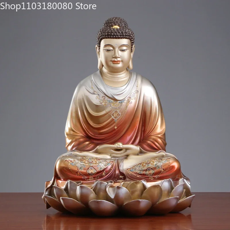 

40cm 48cm Copper Cloisonne Enamel Shakyamuni Buddha Statue Three Treasures Buddha Amitabha Buddha Large size