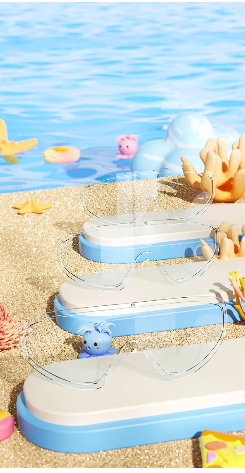 Kinder-Schwimmbrille mit großem Rahmen, HD-Sicht, beschlagfrei, wasserdicht, für Jungen und Mädchen, mehrfarbig zur Auswahl – Detail 5