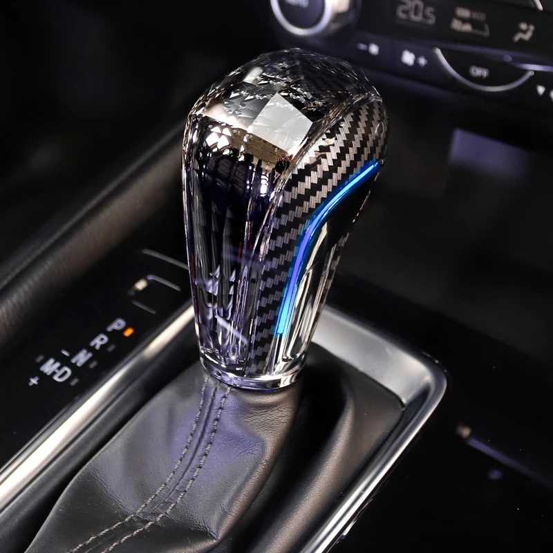 Crystal Gear Shift Knob For Mazda 2 3 Atenza Axela CX-5 CX-40 CX-30 CX-8 Car Modified Gearbox Shifter Handle With LED Light