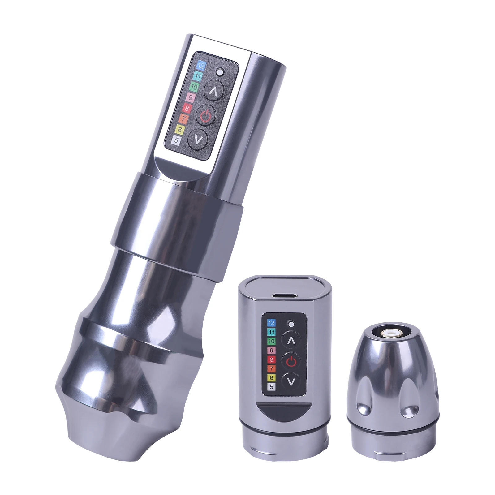 New Professional Wireless 4.0mm Tattoo Gun Machine LED Wireless 4 Colors Dual Batteries Tattoo Machine