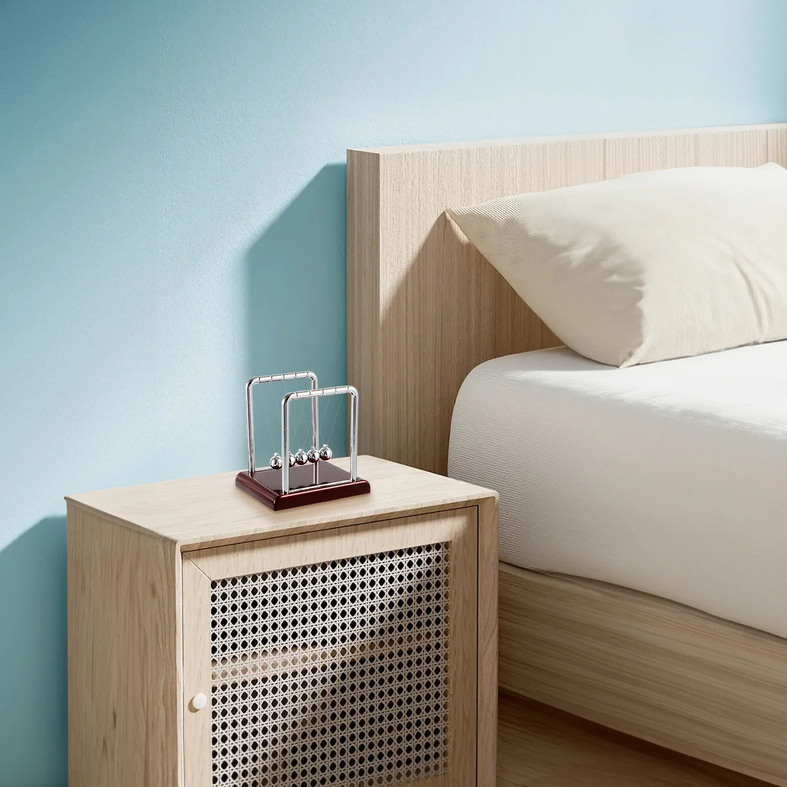 

Metal Newton Ball Square Shaped Abs Pendulum Desktop Decor For Home Office Stress Relief Bumper Ball Educational Gift