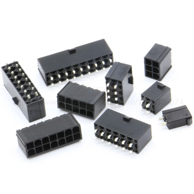 10pcs Molex 4.2mm Automotive Connector 5569 Series Male Black Socket 2/4/6/8/10/12/14/16/18/22/24/Pin