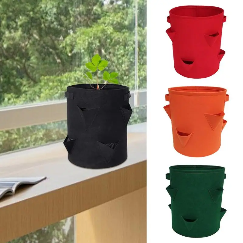 

Potato Bags Planter Gardening Breathable Strawberry Planting bag Multi Mouth Grow Bags Balconies Flower Herb Planter for home