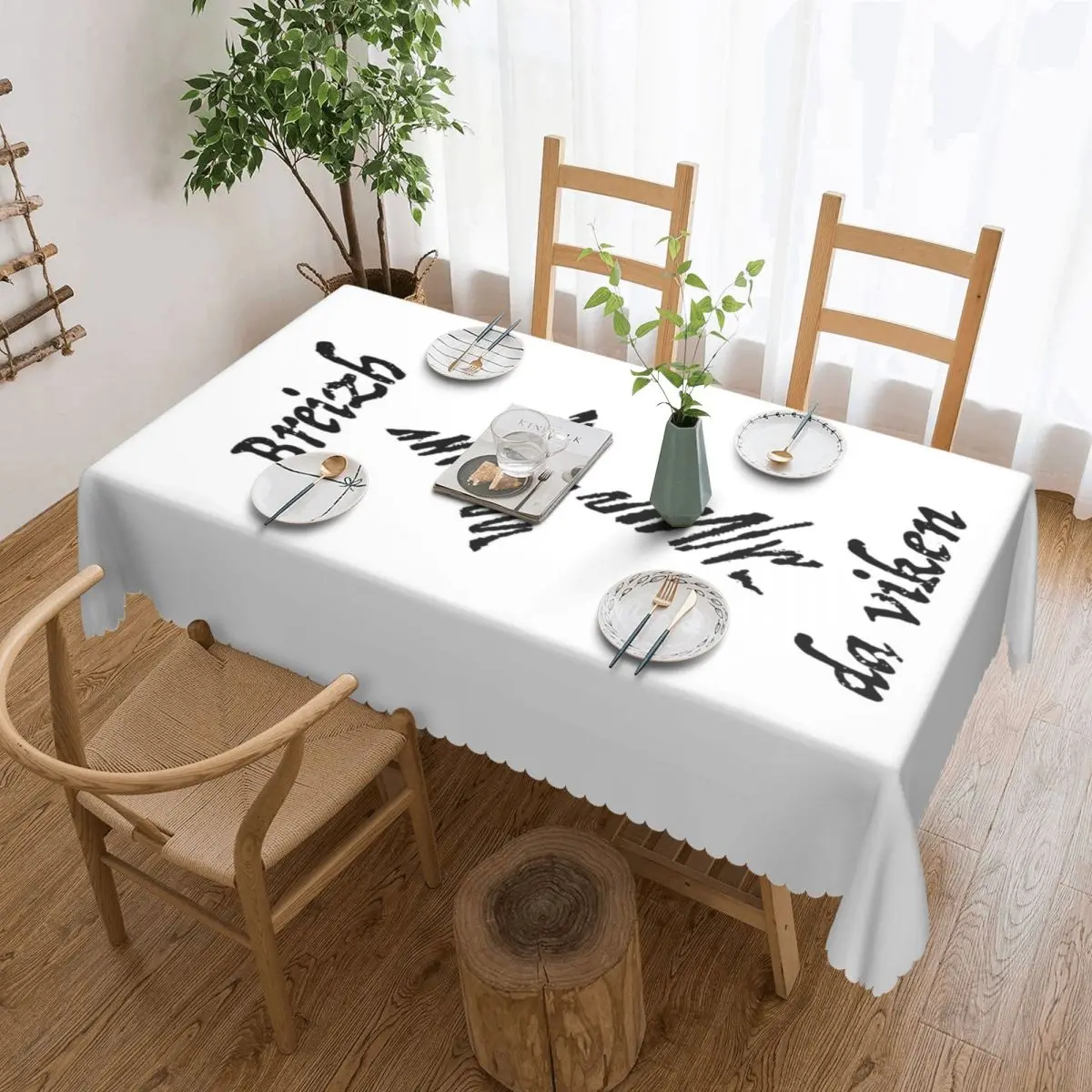 Breizh Da Viken Customized Rectangular Tablecloth Waterproof Table Cover for Dining Events Table Cloth