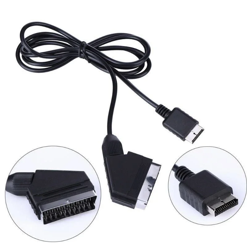 1.8m A/V TV Video Game cable Scart Cable For SNES for N-GC for SFC for Nintendo Gamecube Console Compatible with NTSC System