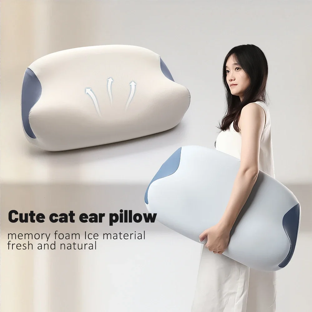 Cervical Pillow for Neck Pain Relief Hollow Design Odorless Memory Foam Pillows with Cooling Case Adjustable Orthopedic Bed