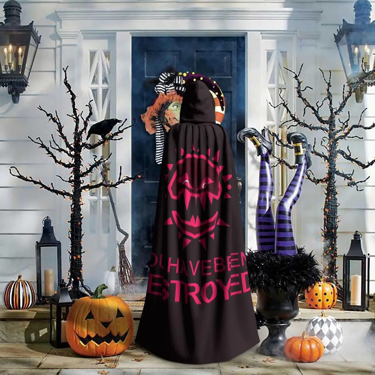 

JSAB Annihilate Just Shapes And Beats Blixer Long Hooded Cloak Witch Medieval Costume Cosplay Cape HalloweenVampire Adult Unisex