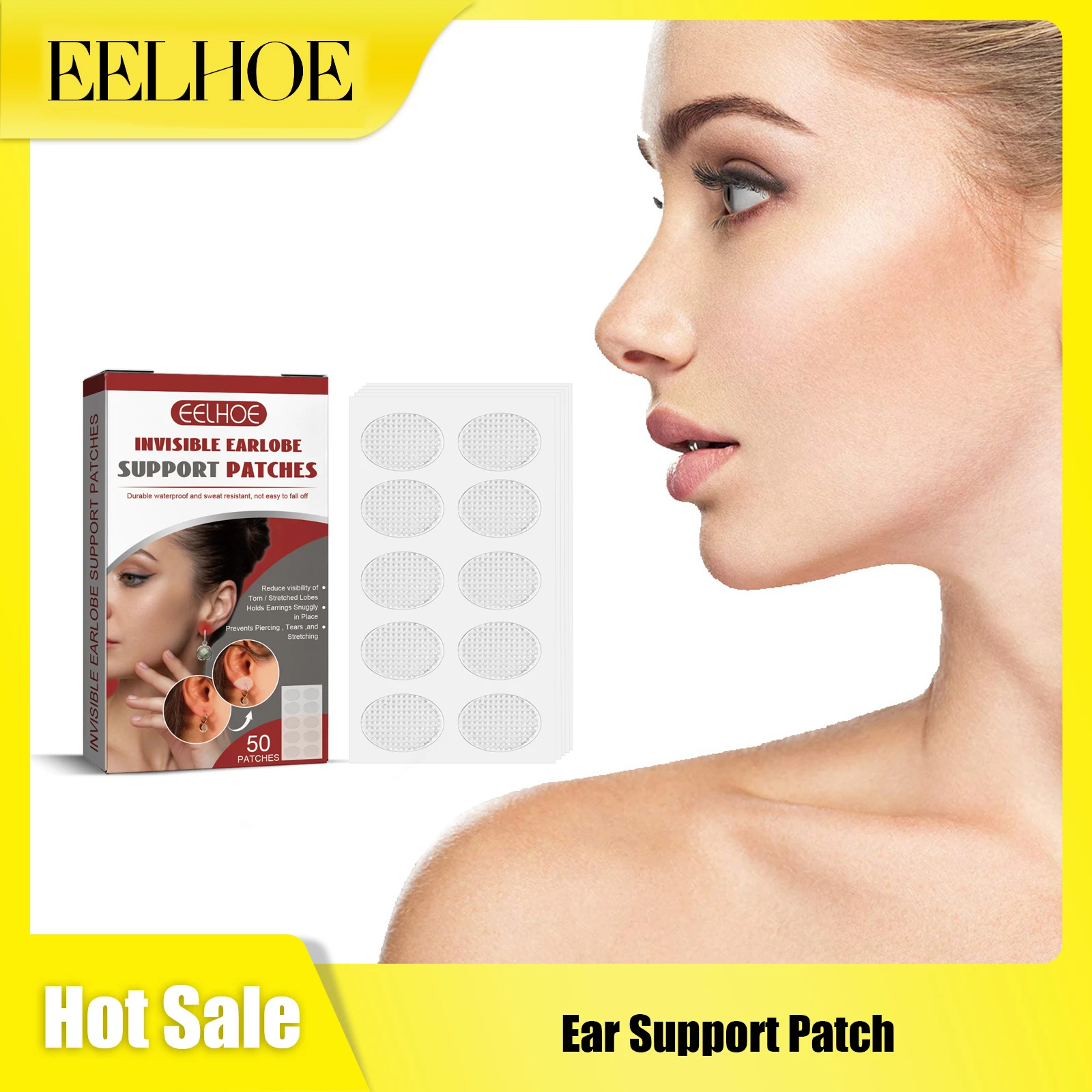 EELHOE Invisible Earlobe Support Patch Decorate Ear Not Easy to Fall off Portable Waterproof Reduce the Pain of Wearing Earrings
