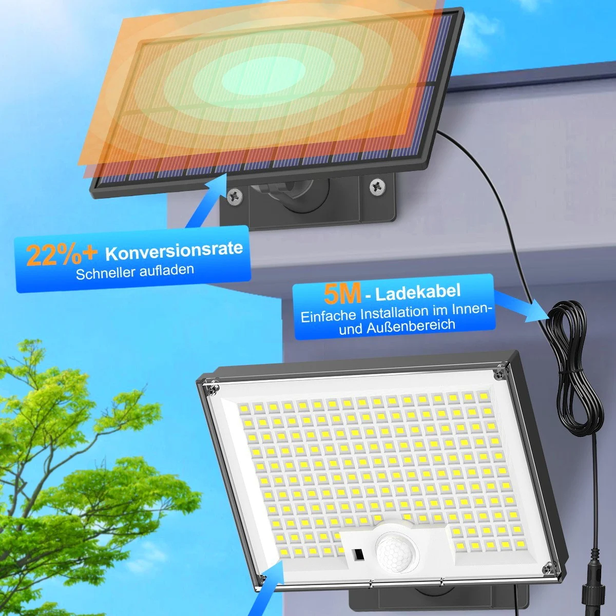 600W 344LED Outdoor Solar Lights Super Bright Motion Sensor Security Light Solar Flood Lamps For Wall Garage Courtyard Garden