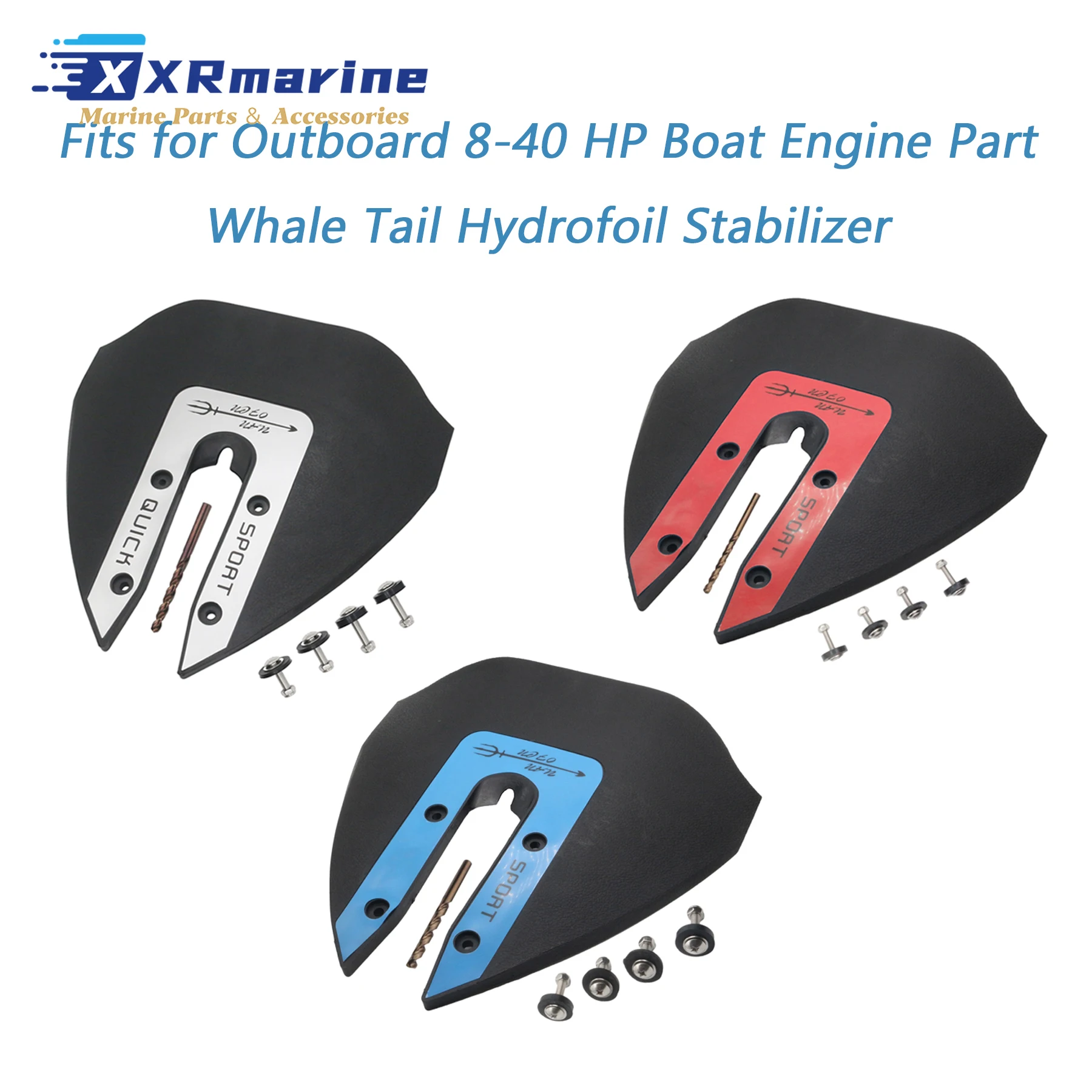 Sport 200 Whale Tail Hydrofoil Stabilizer Compatible with Most Brands Outboard 8-40 HP Motor Boat Engine Part