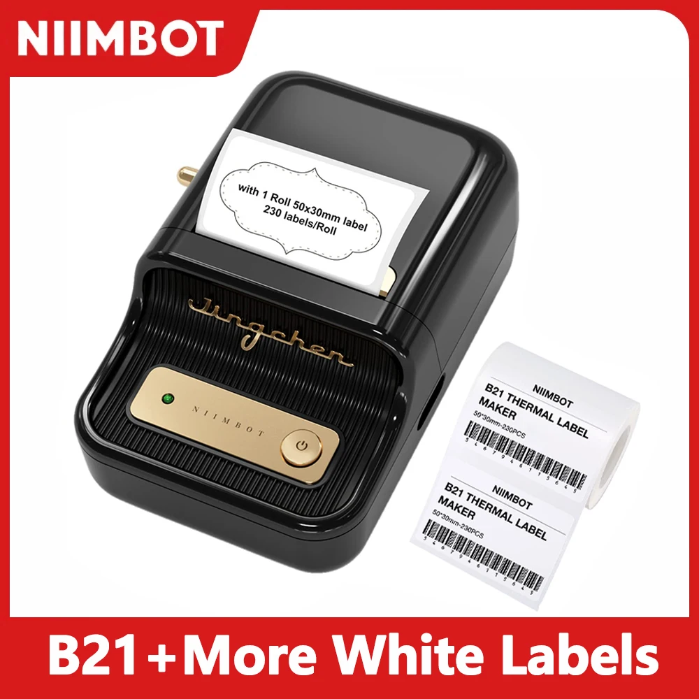 Niimbot B21 Portable Mini Thermal Printer More Self-adhesive Label Printer For Stickers Compatible With iOS & Android Niimbot B1