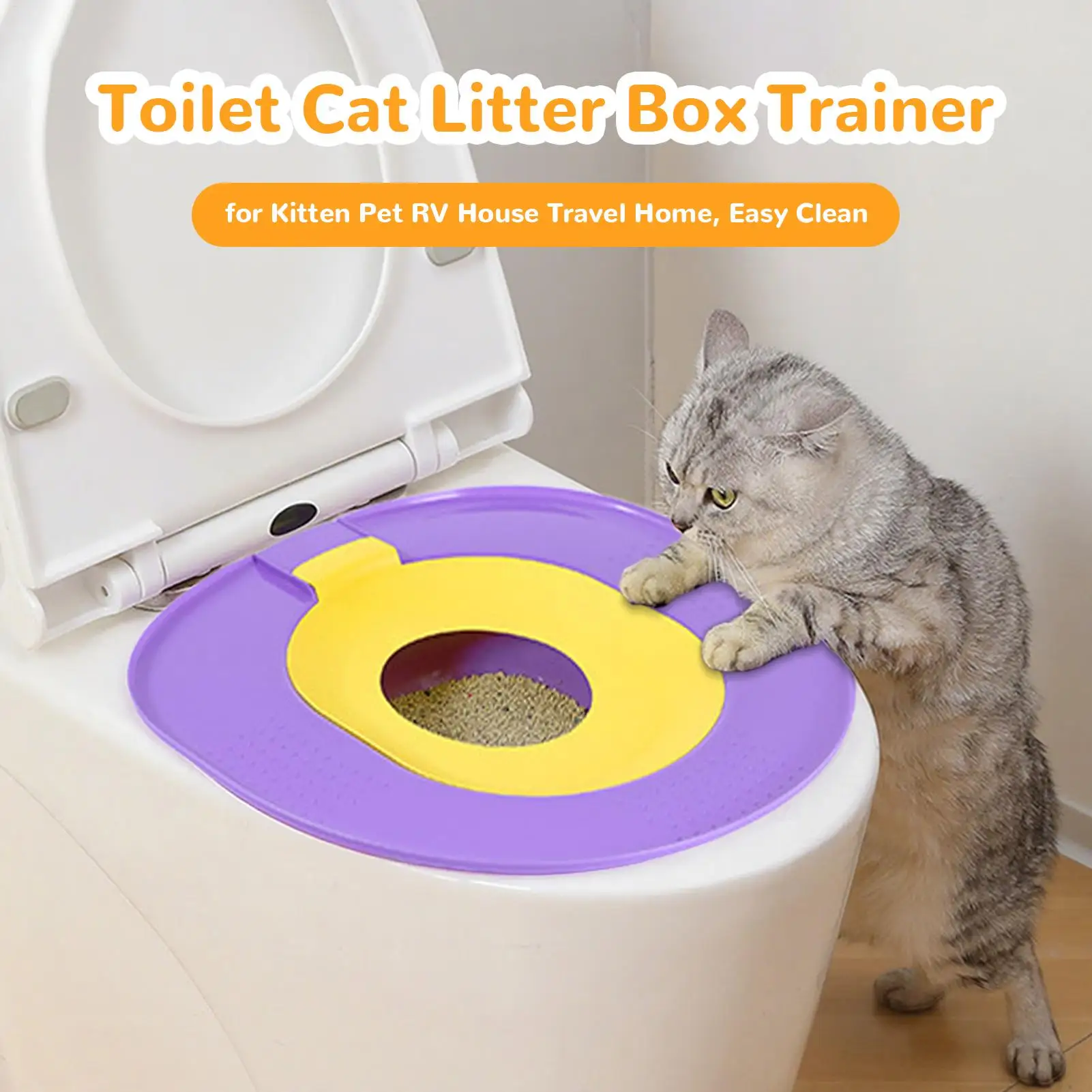 القط قعادة المرحاض التدريب عدة القط المرحاض التدريب قابلة لإعادة الاستخدام مبولة قعادة المحمولة القابلة للإزالة ل هريرة الحيوانات الأليفة RV منزل السفر المنزل