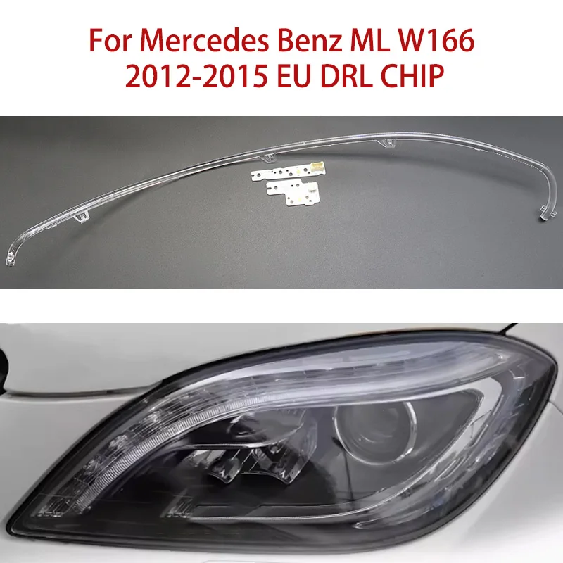 

Световая полоса для Mercedes Benz Ballast ML W166 Car DRL CHIP Angel Eye Conduit Strip 2012-2015, белый свет, европейская версия