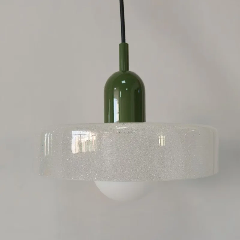 Creamy style Glass Restaurant Chandelier Nordic Crystal Sand Living Room Chandelier Bedroom Bedside Decorative Lamp